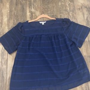 Navy Blue short sleeve Blouse